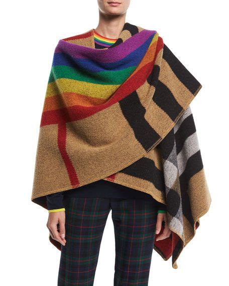 rainbow poncho burberry|how to wear burberry poncho.